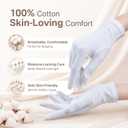Cotton Gloves for Dry Hands Sleeping 4 Pairs 100% Cotton Moisturizing Gloves Overnight, Breathable Reusable Spa Care White Gloves Costume for Hand Repair