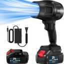 Saker Cordless Leaf Blower Portable Dust Cleaner Handheld Lightweight Blowers 180000 RPM with Adjustable Speed for Patio Cleaning, Drying,Camping Gift 2 Batteries BF170 Black