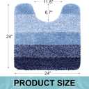 Arotive Microfiber Bathroom Rugs, Shaggy Soft and Absorbent Contour Toilet Rugs, Non-Slip, Thick Plush Machine Washable Dry Bath Mats for Toilet Base, 24x24, Blue, U-Shape