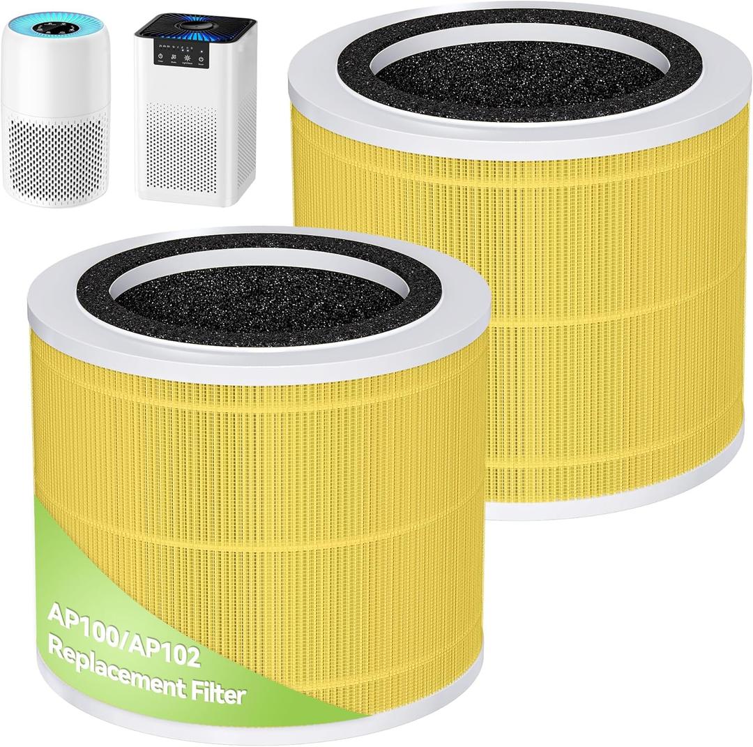 AP100/AP102 Replacement Filter Compatible with AromaRoom AP100-A, AP100-B, AP102 and Core Mini Air Purifiers, 3-in-1 HEPA and Activated Carbon Filter(Pet,2Pack)