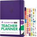 Clever Fox Teacher Planner School Year Planner with Calendars & Lesson Plans Teacher Plan Book for Classroom & Homeschool Organization - Undated, 7x10, Hardcover (Purple)