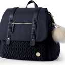 Diaper Bag BackPack Large Capacity Travel Mommy Bag Waterproof and Stylish with Changing Pad Baby Bag for Women and Girls (Black)