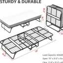 INTERGREAT Folding Bed with Mattress, Roll Away Beds with Mattress for Adults, Single Cot Foldable Rollaway Beds, 75" x 31" Portable Bed for Easy Storage, Strong Frame for Guest Room, Small Apartment