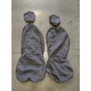 Car Front Seat Covers Gray Canvas 2PCS
