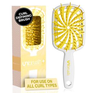 FHI Heat UNbrush Plus  Curly Hair Brush for Gentle & Effective Detangling on Wet or Dry Fragile Hair Types  Detangler Brush w/ 84 UltraFlex Bristles, Ultra-light, Vented, Anti Static Hairbrush