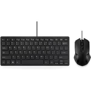 MCSaite Wired Mini Keyboard and Mouse Combo - with Keyboard Cover USB 60% Keyboard for Windows, PC, Laptop
