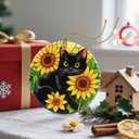 8 x Christmas Ornament, Christmas Decoration, Ceramic-Style Black Cat Ornament, Heirloom Keepsakes, Holiday Ornaments, Holiday Presents, Unique Xmas Gifts, Gift Exchange Ornaments, Gift Idea