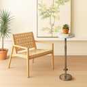 Martini Table Height Adjustable, Drink Tables for Small Spaces, Round Side Table, Tiny Side Tables for Living Room, Bedroom, Cocktail (White)