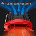 12V Car Heater, 150W Electronic Auto Defrost Defogger, 2 in 1 Portable Heating/Cooling Fan for Truck, 3-Outlet, Plug Into Cigarette Lighter, 360 Degree Rotary