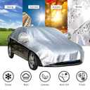 AiWi Space Waterproof & All-Season Half Car Cover, Full Coverage Protection for Windshields & Windows, Car Cover for Snow,Ice,Rain,Shading, (XL Size) for Compact SUV/Pickup(P-cab).