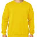 Asrlivp Mens Crewneck Sweatshirts Casual Fleece Pullover Sweatshirt Long Sleeve Basic Sweat Shirts(XXXL,Yellow) (XXXL)