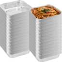 HAKZEON 100 Pack 8x8 Inch Square Aluminum Pans, Disposable Foil Pans for Baking Cakes, Cooking, Heating, Storing and Meal Prep