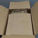 GSSUSA 100 Pack Brown Paper Bags with Handles, 8 x 4.25 x 10.5 in Medium Kraft Gift Bags Bulk for Small Business, Retail Shopping, Party Favor & Merchandise, Sturdy, Made in USA