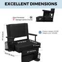 2 Pack XXL Bleacher Seat w/ Back & Cushion, Stadium Seat w/ Support - Black