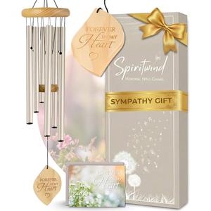 Beautifully Packaged Pearl Memorial Wind Chimes for Loss of Loved One - Tranquil Sounding Sympathy Wind Chimes for Outside in Memory of a Loved One - Ideal as a Sympathy Gift & Memorial Gifts (32")
