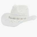 Straw Cowboy Hat for Women and Men with Shapeable Wide Brim Sun Beach Western Cowgirl Hat
