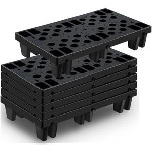 6pcs Plastic Pallets for Basement Storage Lightweight Waterproof Floor Pallets with Breathable Grids Applicable to Indoor and Outdoor, Garages and Kitchen(6pcs-11.8 * 19.7 * 3.9in)