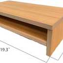 JZD Laptop Stand for Desk with Storage Shelves,Wooden Desktop Organizer with Storage for Home Office