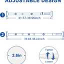 Tension Curtain Rod 32-48Inch White Shower Rod Tension Rod Adjustable Curtain Rods No Drilling Curtain Rods for Bathroom,Windows,Closets,Doorway