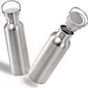 Yopay 2 Pack Stainless Steel Sports Water Bottles, 26OZ Single Walled 18/8 Stainless Steel Water Bottle with Handle, Uninsulate Metal Water Bottle for Cyclists, Runners, Hikers, Beach Goers, Picnics