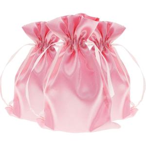 5" x 8" Pink Satin Gift Bags, Jewelry Bags, Wedding Favor Drawstring Baby Shower Christmas 50 per Pack