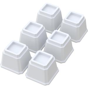 Bed Risers 4 Inch Heavy Duty Bed Elevators, Set of 6 Lifts Up 3,000 lbs Furniture Riser for Sofa and Table, White