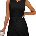 ANRABESS Womens Summer Dresses 2026 Bodycon Sleeveless Romper Skort Twist Waist Night Out Vacation Mini Dress Built in Shorts, Medium