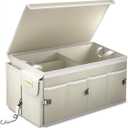 MIKKUPPA Car Trunk Organizer - 65L Collapsible Trunk Organizer with Lid, Sturdy Car Storage for SUV Auto Truck Van with Adjustable Straps and Non Slip Bottom (White)