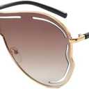 Classic Retro oversized wrap-around frog eye sunglasses with UV protection