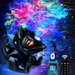 Dinosaur Galaxy Projector for Kids, Non-Glare 316 Lightings Star Projector Galaxy Light,22 White Noise +5.3 Bluetooth Speaker Dinosaur Night Light, Nightlight for Kids Room, Dino Gifts (Purple)