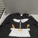 Female pilgrim costume for thanksgiving matching couple Long Sleeve T-Shirt (S, Black)