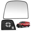 LHCDQSKCW Compatible with Chevrolet Chevy Express GMC Savana 2500 Van 20082021, Upper Passenger Right Side Mirror Glass, Heated Rear View Mirror with Backing Plate