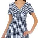 Forever 21 Women's V-Neck Plaid Dress with Front Placket (XL)