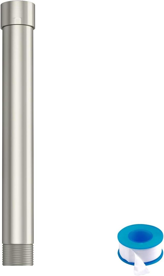 Lordear 6 Inch Shower Head Extension Arm Shower Head Extender Water Outlet- Lowers Existing, Durable Shower Pipe Extension for Bathroom, Solid T304 Stainless Steel shower arm,Brushed Nickel