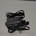 Twin Extension Cord Power Strip - 12FT Dual Extension with Flat Wall Plug, Split Extension Cord with Multiple Outlets,Double Head Outlet for Behind Bed, Couch,Indoor Flush Design(Black)