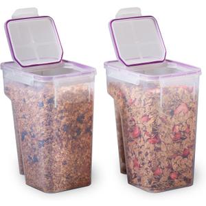 Snapware Airtight 2-Pack (22.8 Cup) Cereal Dispenser Storage Containers, Flip-Top Lid BPA Free, Plastic Containers For Cereal, Rice, Snack, Dry Food and Pantry Organization