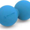 5BILLION FITNESS Peanut Massage Ball - Double Lacrosse Massage Ball & Mobility Ball for Physical Therapy - Deep Tissue Massage Tool for Myofascial Release, Muscle Relaxer, Acupoint Massage (Blue-hard)