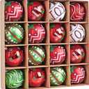 Christmas Tree Ball Ornaments Set, 16ct Red Green and White 3.15 Inch Christmas Decorations, Shatterproof Hanging Ornaments for Xmas Holiday Decorations