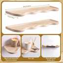 Pinkunn 2 Pcs Natural Wood Floating Shelves for Wall 24 Inch Wooden Wave