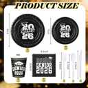 Yungyan 252 Pcs Senior 2026 Graduation Party Tableware Set Black and White Class of 2026 Grad Paper Plates Napkins Cups Forks Knives Cutlery for Graduate Party Decorations Supplies,Serve 36