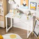 Sweetcrispy 32-Inch Small Computer Desk for Bedroom, Light White