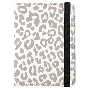 GABraden Cute Passport Holder and Holder Combo Passport Cover with RFID Blocking Women Men Compatible Wallet Credit Card Protector(Grey Leopard Cheetah Pattern)