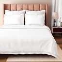 BIOWEAVES 100% Organic Cotton King Duvet Cover Set, 3-Piece, 300 Thread Count Sateen Weave GOTS Certified Comforter Cover with Buttoned Closure and 2 Pillow Shams  White, 104x90 inches