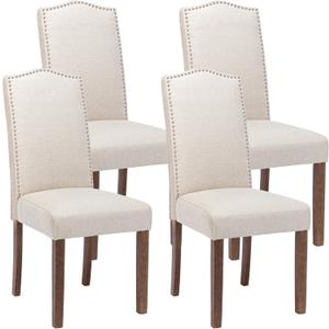 Stylish Upholstered Parsons Dining Chair Kitchen with Silver Nailhead Trim and Sturdy Solid Wood Legs, Count of 2 Stylish Upholstered Parsons Dining Chair Kitchen with Silver Nailhead Trim and Sturdy Solid Wood Legs, Count of 2