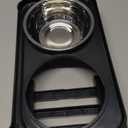 COMESOON Elevated Dog Bowls for Small Medium Dogs, 3 Height Adjustable Raised Stand with 2 Thick 6" Stainless Steel Food Bowls, Non-Slip Feeder Adjusts to 2.75", 6", 7.5", Black