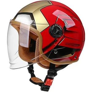 Youth & Kids Gift Retro Electric Motorcycle 3/4 Half Helmet,Toddler Cute 3/4 Open Face Motorcycle Half Helmet,DOT Approved,Boys Girls Go-Kart Dirt-Bike Street Scooter Vespa ATV Helmet(Red)