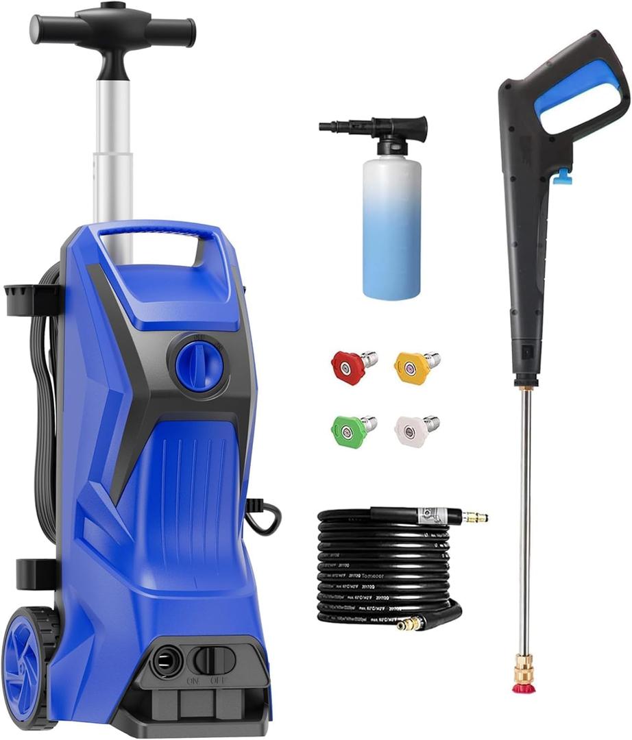 Pressure Washer Power Washer 5000 PSI MAX with 4 Quick Connect Nozzles and Foam Cannon for Cars/Fences/Driveways/Patios