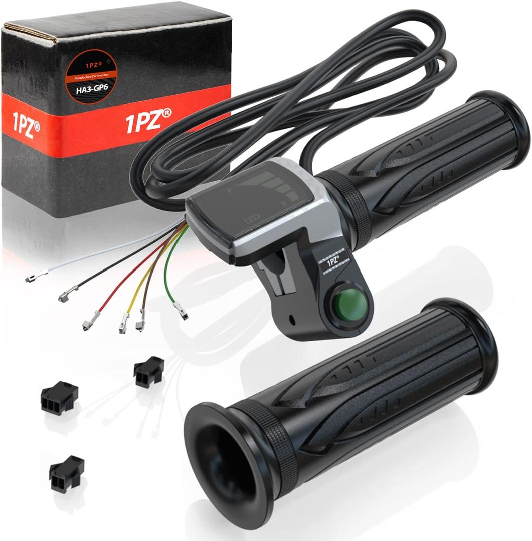 1PZ HA3-GP6 36V Throttle Grip Waterproof LCD Display Handle Twist Grip Clamp Replacement for Electric Bike Scooter