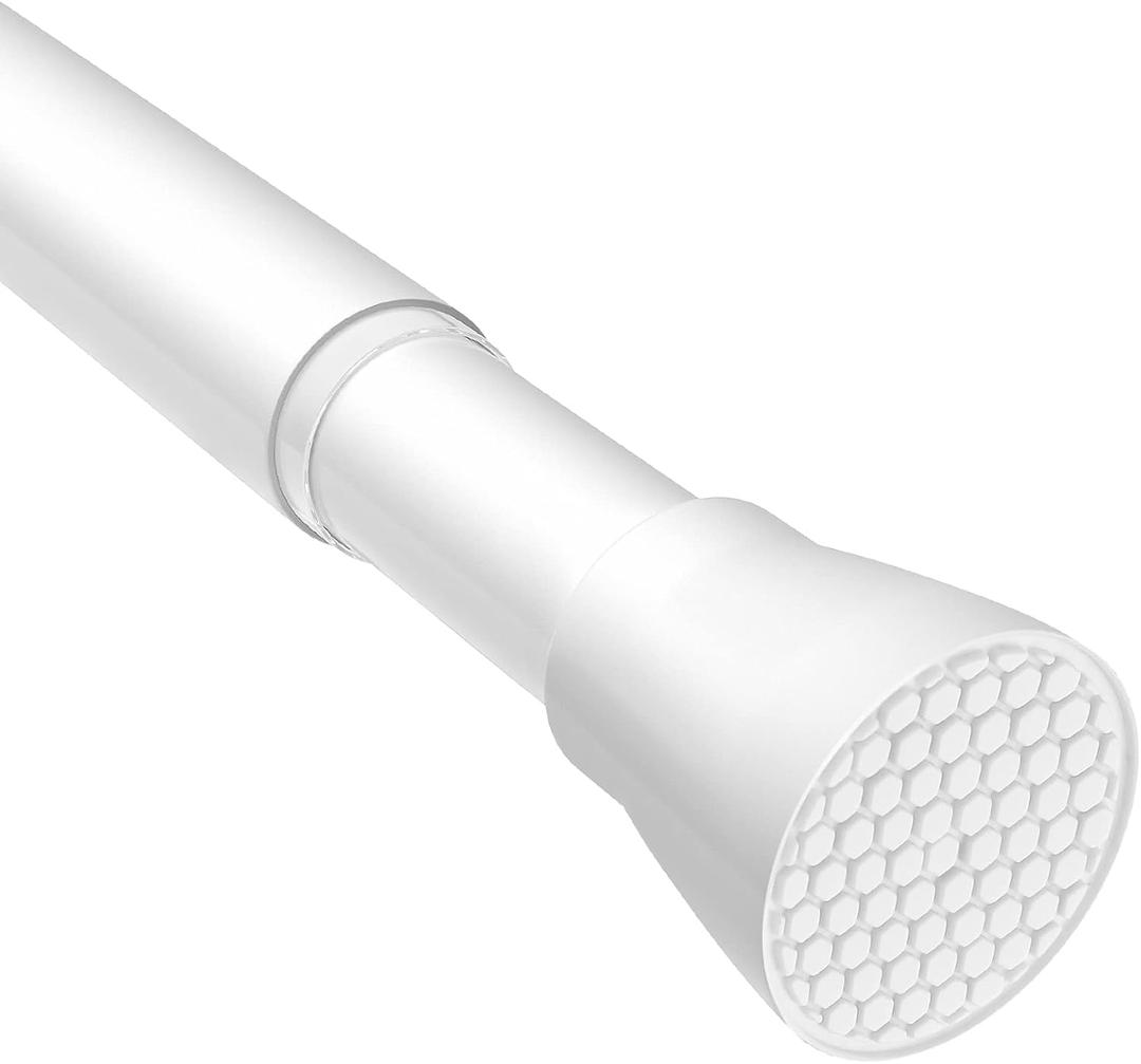 Spring Tension Curtain Rod 28 To 48 Inch Adjustable Expandable Black Tension Rod Shower Curtain Rods No Drilling Spring Loaded Curtain Rod for Windows Bathroom Closet Kitchen Bedroom Doorway Door
