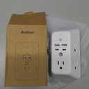 Surge Protector, Outlet Extender with Night Light, Addtam 5-Outlet Splitter and 4 USB Ports(2 USB C), USB Wall Charger Power Strip, Multi Plug Outlet for Home, Office, School, ETL Listed (White)